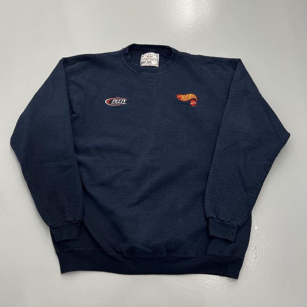 M.J. Soffe Hot Wheels Petty Enterprises Racing Sweatshirt Navy XXL Made in USA